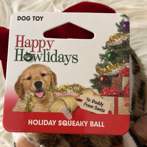 Pet Factory Holiday Squeaky Leopard Dog Toy Ball - Picture 6 of 8